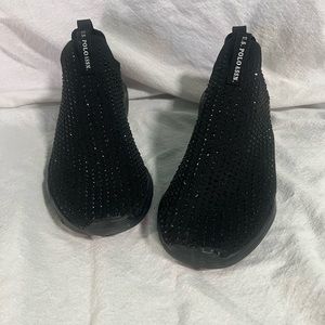 U.S. Polo Assn Black Rhinestone Slip Ons